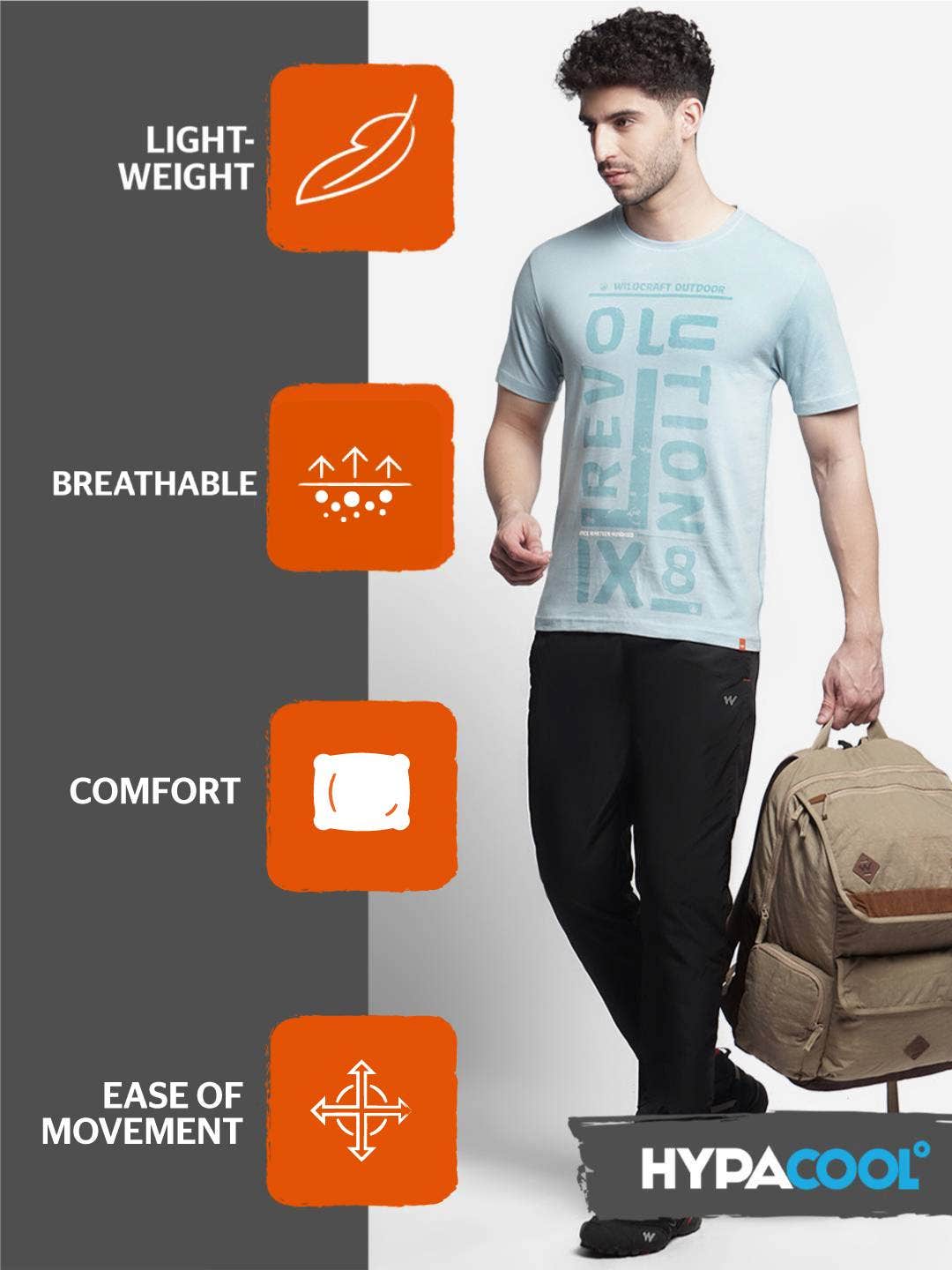 Buy Men Bold Graphic Crewneck T shirt Blue Online Wildcraft