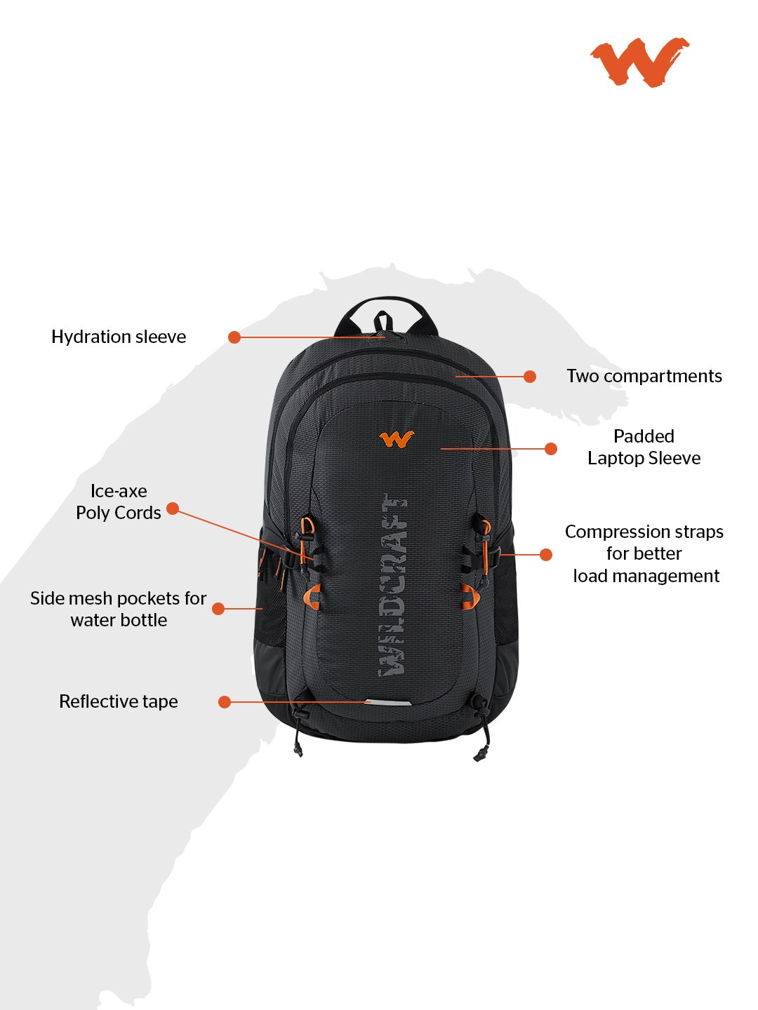 Buy Eiger X TechPack 35 L Backpack Black Online Wildcraft