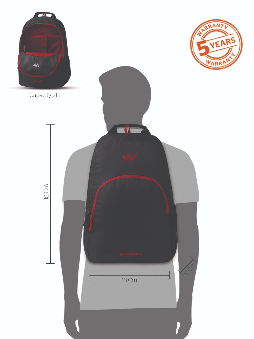 Wildcraft polyester black laptop bag top