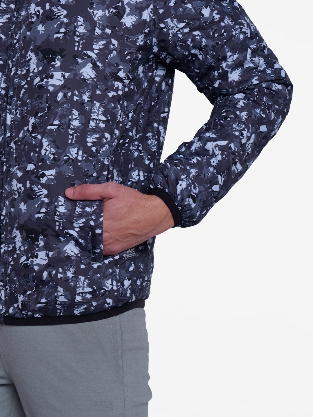 Men PRNT LQJ Reversible Grey Black